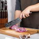 Seido Knives 5-Piece Damascus Master Chef Knife Set - Includes Gyuto Santoku Nakiri Paring Knives - High-Carbon Stainless Steel Kitchen Knives