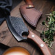 Seido Knives Hakai Chef Cleaver Knife With Curve Rosewood Handle And Premium Leather Sheath - Artisan Crafted High Carbon Stainless Steel For Kitchen Camping And Bbq
