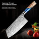 Senken Damascus Steel Cleaver Knife - Tsunami Collection - 67-Layer Japanese Vg10 Steel - Unique Blue Resin & Natural Wood Handle Razor Sharp Beautiful Damascus Wave Pattern (7.5" Cleaver Knife)