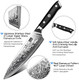 Shan Zu Chef Knife 8 Inch Japanese Steel Damascus Kitchen Knife Professional Kitchen Knives Sharp High Carbon Super Steel Kitchen Utility Knife