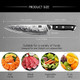 Shan Zu Chef Knife 8 Inch Japanese Steel Damascus Kitchen Knife Professional Kitchen Knives Sharp High Carbon Super Steel Kitchen Utility Knife