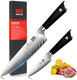 Shan Zu 2Pcs Damascus Chef Knife Setjapanese Steel Kitchen Knife Set Professional Kitchen Utility Knives Set High Carbon Super Sharp 67-Layer Damascus Steel Cooking Knife Set With G10 Handle