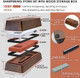 Shan Zu Damascus Chef Knife 7 Inch & Knife Sharpener Whetstone Knife With Storage Box Sharpening Stone 2 Pieces Utility Knife Japanese Steel Kitchen Petty Knife