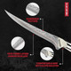 Shikari Filet Knife For Meat – 7 Inch Japanese Boning Knife For Meat Cutting– Full Tang Vg10 Steel Blade With Hammer Damascus Pattern – Professional Deboning Knive – Ergonomic Pakkawood Handle