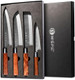 Traditional Japanese Professional Kitchen Chef Knife Set - Premium Gyuto Santoku Nakiri Petty High Corrosion Resistance Full Tang Knife Set