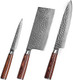 3 Piece Damascus Kitchen Knife Set - Including Chef'S Knife Cleaver And Paring Knife 3 Piece Damascus Kitchen Knife Set - Including Chef'S Knife Cleaver And Paring Knife