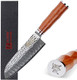 Sunlong Santoku Knives 7 Inch Pro Chef Knife Japanese Hammered Damascus Steel Natural Bloodwood Handle