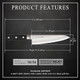 Japanese Chef Knife Molybdenum Vanadium Stainless Steel W/O Bolster Gyuto 7-Inch (180Mm) Dishwasher Safe