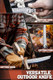 8 Inch Japanese Chef Knife And 8.3 Inch Hunting Knife With Sheath Kiritsuke Knife Full Tang Outdoor Knife With Wooden Handle