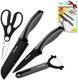 4-Pc Knife Set 6 Inch Santoku Knife 4 Inch Paring Knife Kitchen Scissors Y-Peeler Anti-Rust Coating Razor-Sharp Stainless Steel Chef Knife Set Perfect s For Kitchen