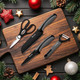 4-Pc Knife Set 6 Inch Santoku Knife 4 Inch Paring Knife Kitchen Scissors Y-Peeler Anti-Rust Coating Razor-Sharp Stainless Steel Chef Knife Set Perfect s For Kitchen