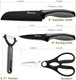 4-Pc Knife Set 6 Inch Santoku Knife 4 Inch Paring Knife Kitchen Scissors Y-Peeler Anti-Rust Coating Razor-Sharp Stainless Steel Chef Knife Set Perfect s For Kitchen