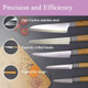 5-Piece Chef Knife Set Stainless Steel Kitchen Knife Set Ergonomic Professional Wood Handled Cutlery Durable & Stylish Stainless Steel Blades By Tessie&Jessie