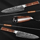 Damascus Chef Knife Sets 3Pcs Super Sharp Kitchen Knife Set With Japan Vg-10 Steel Core High Carbon Steel Japanese Knife With Wooden Handle & Box