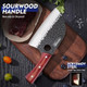6.8Inch Serbian Chef Knife- Meat Cleaver Butcher Knife Set With Leather Sheath And Whetstone Kitchen Knives For Home Camping Bbq