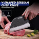 6.8Inch Serbian Chef Knife- Meat Cleaver Butcher Knife Set With Leather Sheath And Whetstone Kitchen Knives For Home Camping Bbq