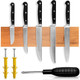 Magnetic Knife Holder – Premium Acacia Wood Knife Storage With Double-Sided Magnetic Stand Anti-Slip Base – Elegant Countertop & Standing-On Table Knife Organizer For Kitchen Tools