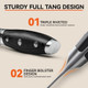 Tuo Bird'S Beak Paring Knife 2.75 Inch Sharp Tourne Knife With Ergonomic Pakkawood Handle German Stainless Steel For Fruit Onion Garlic - Black Hawk Series