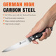 Tuo Utility Knife - 5 Inch Kitchen Chefs Knife - Meat Fruit Vegetable Knife Paring Knife - German Hc Steel - Full Tang Pakkawood Handle - Black Hawk Series With Box