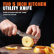 Tuo Utility Knife - 5 Inch Kitchen Chefs Knife - Meat Fruit Vegetable Knife Paring Knife - German Hc Steel - Full Tang Pakkawood Handle - Black Hawk Series With Box
