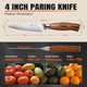 Tuo Paring Knife 4 Inch Peeling Knife High Carbon German Stainless Steel Rust Resistant Kitchen Cutlery Luxurious Box Included - Fiery Phoenix Series