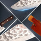 8 Inch Chef Knife With Sheath Hand Forged Boning Knife Stainless Steel Outdoor Cooking Knife Carrying Leather Scabbard Cooking Pleasures Knives For Home Bbq Camping (8 In Cleaver Knife)
