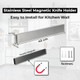 Premium 16-Inch Wall & Fridge Knife Holder - Powerful Magnetic Strip For Kitchen Organization