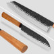 Santoku Knife - 7 Inch Japanese Knife German High Carbon Stainless Steel En1.4116 Professional Cooking Knife Ultra Sharp Meat & Sushi Knife Kitchen Gadgets - With Sheath & Case