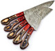 Professional Damascus Chef Knife Set Custom Handmade Kitchen Knife Set - Ergonomic Wood Handle For Home Cooks & Chefs With Leather Roll/Pouch 9010 Multiple Brown