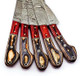 Professional Damascus Chef Knife Set Custom Handmade Kitchen Knife Set - Ergonomic Wood Handle For Home Cooks & Chefs With Leather Roll/Pouch 9010 Multiple Brown