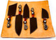Professional Damascus Chef Knife Set Custom Handmade Kitchen Knife Set - Ergonomic Wood Handle For Home Cooks & Chefs With Leather Roll/Pouch 9010 Multiple Brown