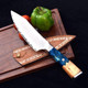 Master Kitchen Knife - 8 Inch - Premium Steel - Celestial Resin & Wood Handle - Razor Sharp - Kitchen Cooking Chef'S Knife - Leather Sheath.