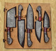 Hand Forged Chef Knives Kitchen Set Damascus Steel Knives Handmade Knife Setprofessional Chef Knives Set Vegetable Meat Cooking Knife Tools Accessories With Beige Solid Wood Handle5 Pieces Set Knife