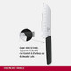 Victorinox Swiss Modern Santoku Knife - Sharp Kitchen Knife For Dicing Slicing & Mincing - Premium Kitchen Accessories - Black Handle 7"