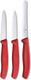 Victorinox Swiss Classic Paring Knife Set Set Of 3 Straight Edge Extra Sharp Robust Plastic Handle Red