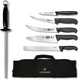 Victorinox Swiss Army 7-Piece Natural Competition Bbq Set With Black Fibrox Pro Handles And Knife Roll (46135Us2)