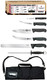 Victorinox Swiss Army 7-Piece Natural Competition Bbq Set With Black Fibrox Pro Handles And Knife Roll (46135Us2)