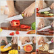 Knife Set Vituer 7Pcs Stainless Steel Kitchen Knife Block Set Dishwasher Safe (Stylish Animal Characters)