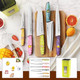 Knife Set Vituer 7Pcs Stainless Steel Kitchen Knife Block Set Dishwasher Safe (Stylish Animal Characters)