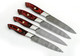Handmade Damascus Steak Knives Set Of 4 Pcs Utility Chef Knife Set. Overall 9.5''Inches Length Of Steak Knives. 4 Piece Steak Dinner Knife Set With Red Pakka Wood. (1051)