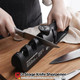 Handheld Knife & Scissors Sharpener With Adjustable Sharpening Angle Controller Sharpens Kitchen Knives & Pocket Knife Non-Slip Bottom Pad (Tungsten + Emery + Ceramic + Scissors Slot)