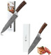 Wakoli Chef Knife 8-Inch & Kiritsuke Knife 8-Inch Blade Damascus Knive Made From 67 Layers Damascus Steel With Vg10 Core Sharp Filleting Knofe With Pakkawood Handle Kitchen Knife In Box