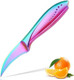Wellstar Birds Beak Paring Knife 2.5 Inch Peeling Knives With Rainbow Titanium Coated High Carbon Stainless Steel Curved Blade For Fruit And Vegetable Garnishing Cutting