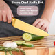 Kitchen Knife Set 6-Pieces Golden Titanium Coated Knife Block Set With Wood Knife Block & Built-In Sharpener Stainless Steel Sharp Chef Knife Set Knives Set For Home Kitchen (Pink) Kitchen Knife Set 6-Pieces Golden Titanium Coated Knife Block Set With Wood Knife Block & Built-In Sharpener Stainless Steel Sharp Chef Knife Set Knives Set For Home Kitchen (Pink)