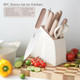 Kitchen Knife Set 8-Pieces Knife Set With Block And Sharpener Sharp Stainless Steel Chef Knife Block Set Knives Set For Kitchen Home Apartment Dormitory s For Mom Women (Black)
