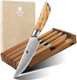 Xinzuo In-Drawer Acacia Wood Storage Block With Steak Knife Set Of 4Knife Drawer Organizer73-Layer Damascus Steel Kitchen Knife Set With Olive Wood Handle