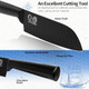 Xyj Kitchen Knife 7 Inch Full Black Japanese Santoku Knives Meat Cleaver For Meat Cutting Vegetable Slicer Cutting Chef Knife With Sheath Edge Guard Protector For Women Men