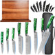 Xyj Knives Set With Magnetic Knife Block Acacia Wood Stainless Steel Professional Chef Knives Set Roll Bag Plastic Sheath