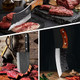 Xyj Full Tang Handmade Forged Serbian Chef Knife 6.7 Inch Butcher Knives 6.2 Inch Boning Knife For Camping Hunting With Leather Sleeves