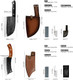 Xyj Full Tang Handmade Forged Serbian Chef Knife 6.7 Inch Butcher Knives 6.2 Inch Boning Knife For Camping Hunting With Leather Sleeves